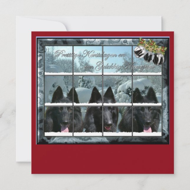 Carte de Noël de 3 verts (Devant)