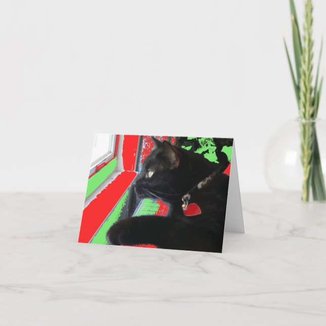 Carte de Noël de attente de Père Noël (Devant)