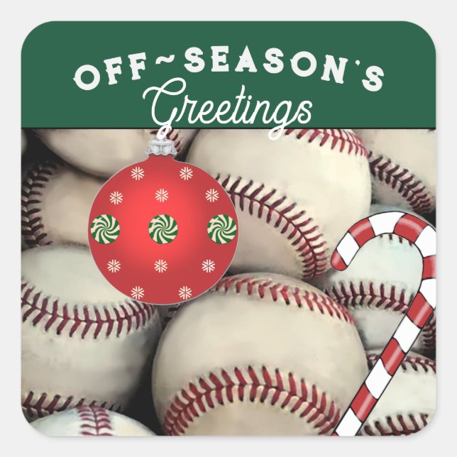 Carte de Noël de baseball et autocollants de cadea (Devant)