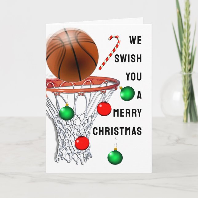 Carte de Noël de basketball (Devant)