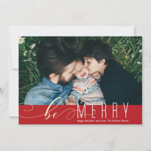 Carte de Noël de Be Merry Faux Foil