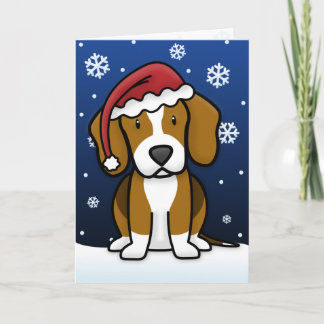 Carte de Noël de beagle de Kawaii