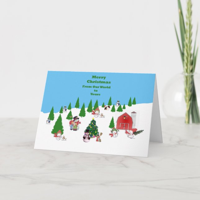 Carte de Noël de bébé de neige (Devant)