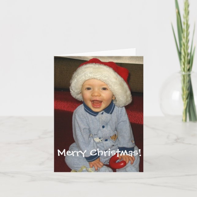 Carte de Noël de bébé de Père Noël (Devant)
