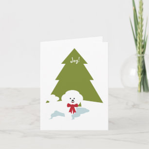 Carte de Noël de Bichon Frise - joie !