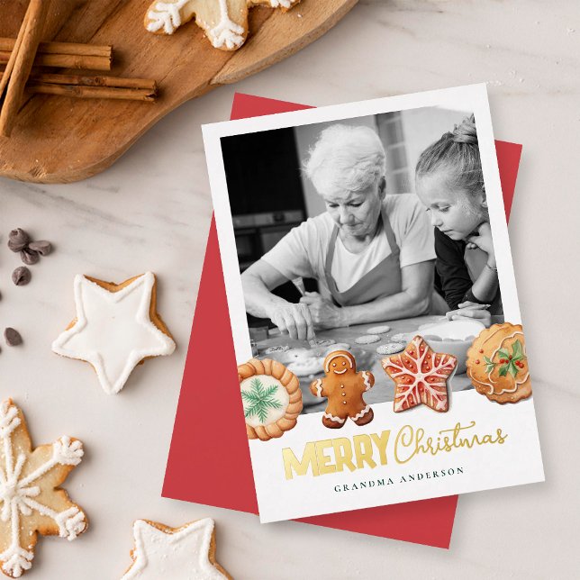 Carte de Noël de biscuits de Noël rouges pour la c (Créateur téléchargé)