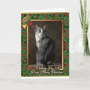 Carte de Noël de blanc de chat de Mau d'Egyptien