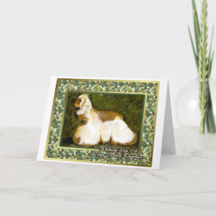 Carte de Noël de blanc de chien de cocker
