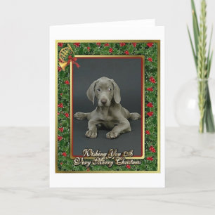 Carte de Noël de blanc de chien de Weimaraner
