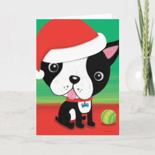 Carte de Noël de Boston Terrier
