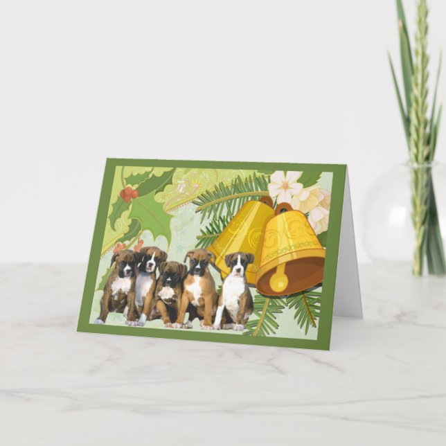 Carte de Noël de boxeur Bells (Devant)