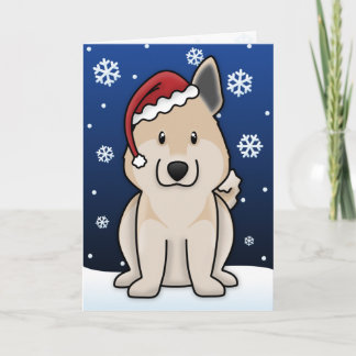 Carte de Noël de Buhund de Norvégien de Kawaii