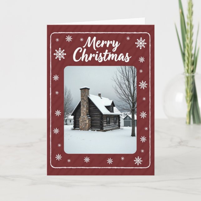 Carte de Noël de cabane rustique (Devant)