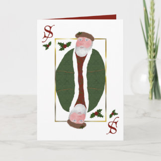 Carte de Noël de carte de jeu du père noël