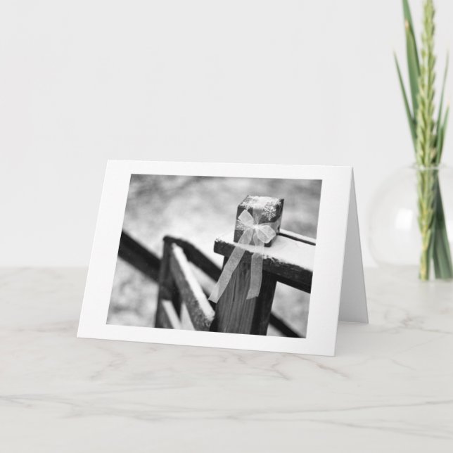 CARTE DE NOËL DE CHARME DE PAYS (PHOTO NOIRE/BLANC (Devant)