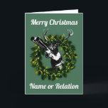 Carte de Noël de chasse personnalisable<br><div class="desc">Carte de Noël de chasse aux cerfs</div>