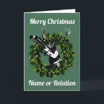 Carte de Noël de chasse personnalisable<br><div class="desc">Carte de Noël de chasse aux cerfs</div>