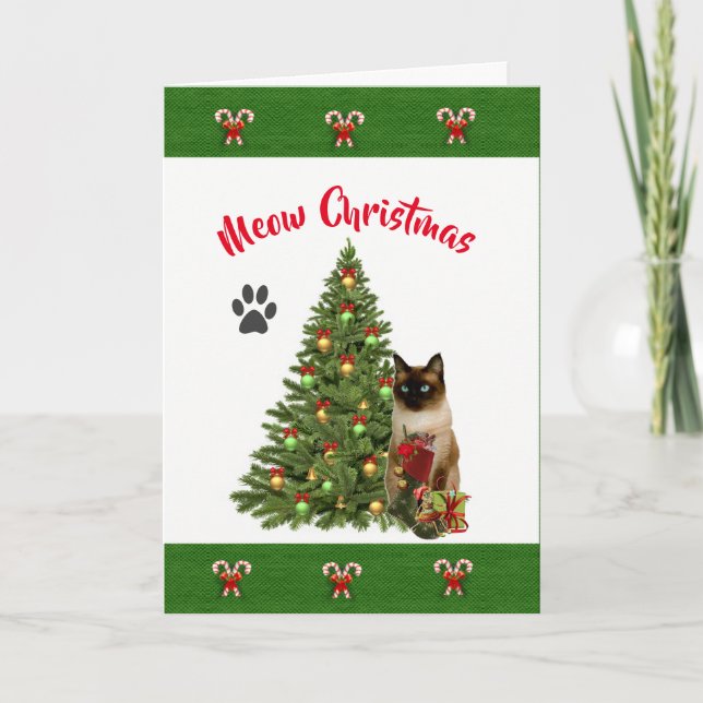 Carte de Noël de chat (Devant)