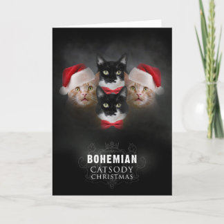 Carte de Noël de chat Bohemian Catsody