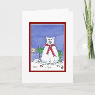 Carte de Noël de chat drôle