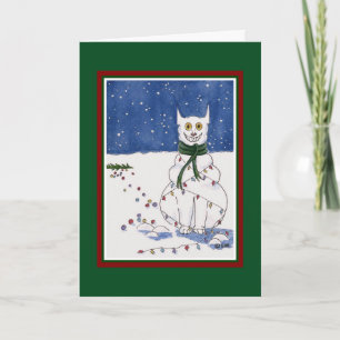 Carte de Noël de chat drôle