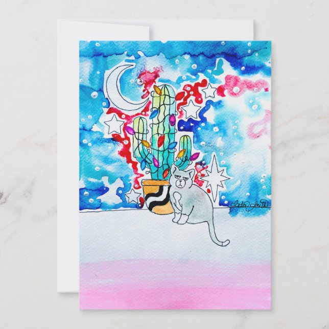 Carte de Noël de chat grincheux (Devant)