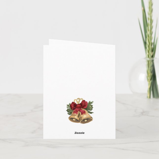 carte de Noël de chat tabby vintage mignonne (Dos)