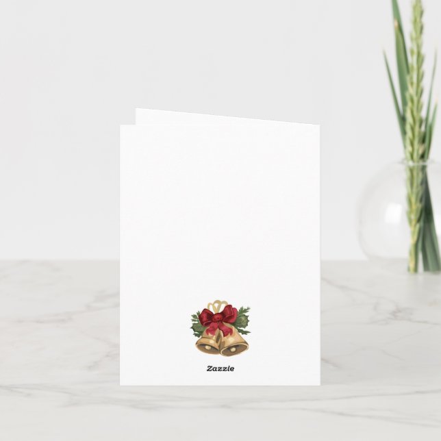 carte de Noël de chat tabby vintage mignonne (Dos)