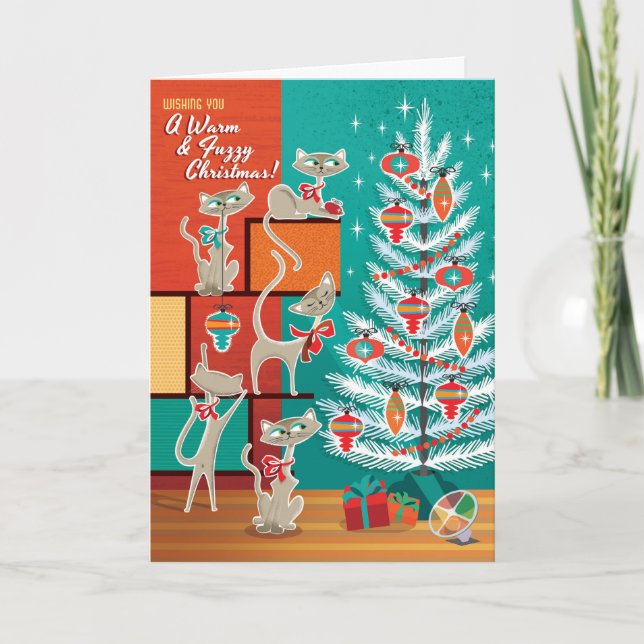 Carte de Noël de chats modernes (Devant)