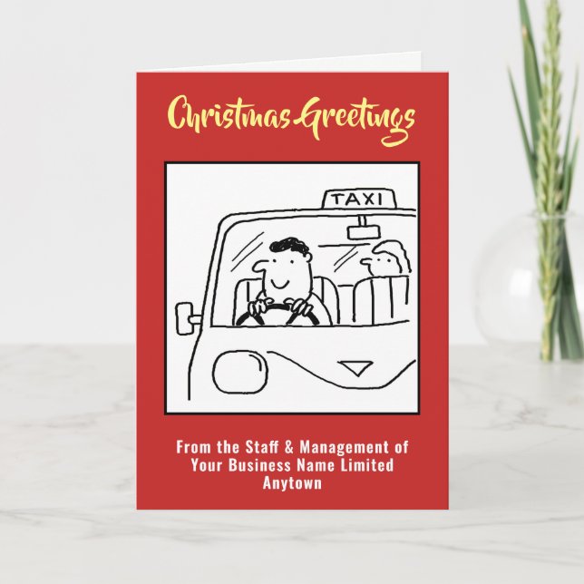 Carte de Noël de chauffeur de taxi ou de location  (Devant)