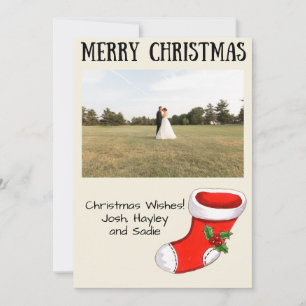 Carte de Noël de chaussette de Noël