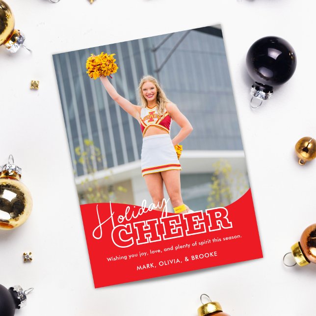 Carte de Noël de cheerleading de Joie des Fêtes (Créateur téléchargé)