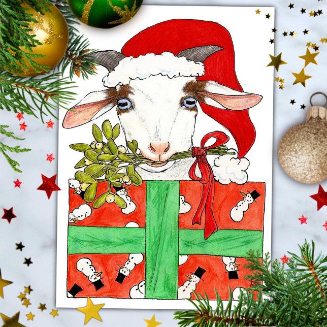 Carte de Noël de chèvre par Nicole Janes (Créateur téléchargé)