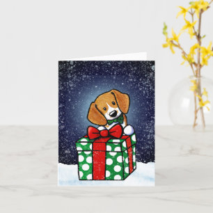 Carte de Noël de chien beagle
