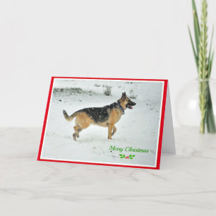 Carte de Noël de chien de berger allemand