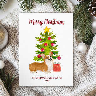 Carte de Noël de Chien de Corgi