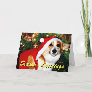 Carte de Noël de chien de corgi