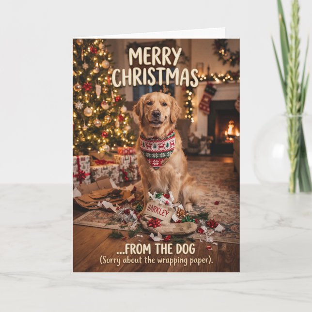 Carte de Noël de chien de la part du chien (Devant)