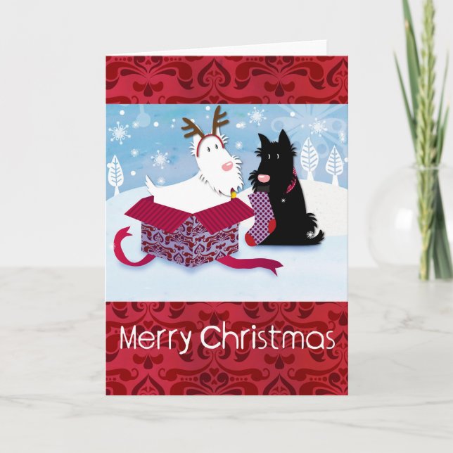 Carte de Noël de chien de Scotty (Devant)