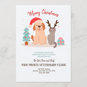 Carte de Noël de chien et de chat