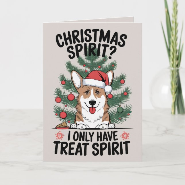 Carte de Noël de chien Funny Corgi gallois (Devant)