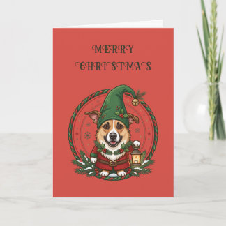 Carte de Noël de chien mignon