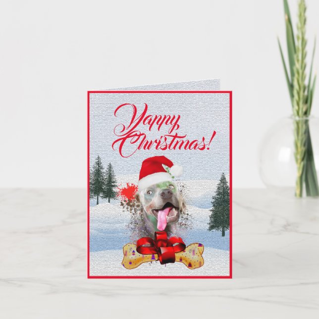 Carte de Noël de chien Weimaraner sur mesure (Devant)