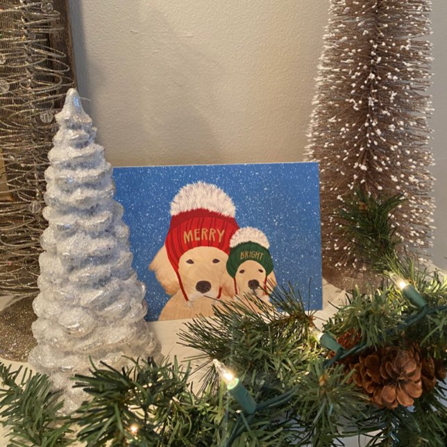 Carte de Noël de chiens Joyeux et Lumineux (Créateur téléchargé)