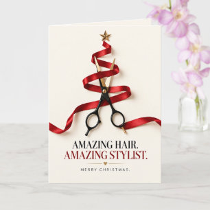 Carte de Noël de coiffeur incroyable