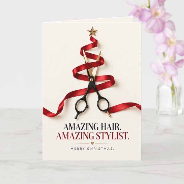 Carte de Noël de coiffeur incroyable (Orchidée)