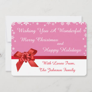 Carte de Noël de collection de photos en ruban rou