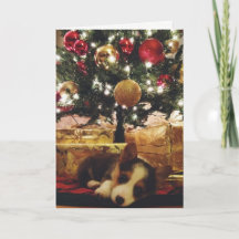 Carte de Noël de corgi