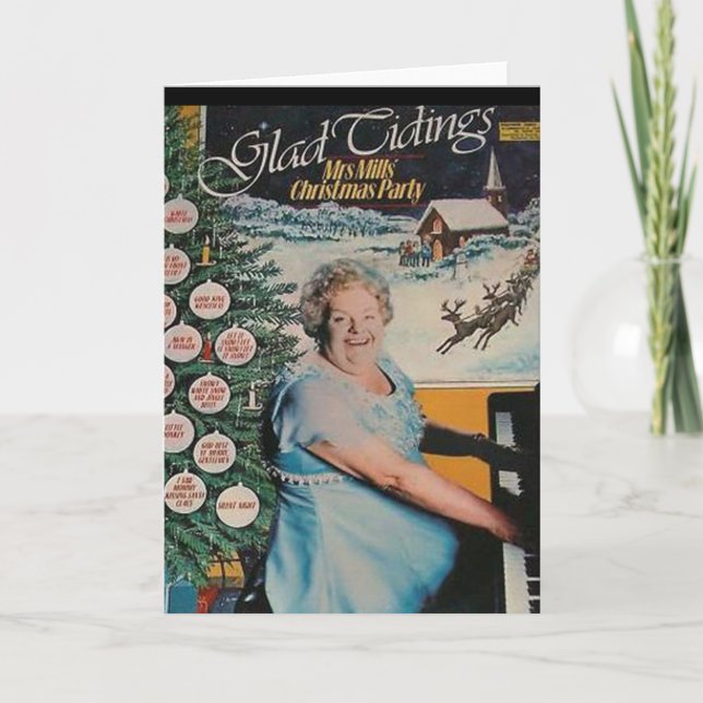 Carte de Noël de couverture de disque vinyle (Devant)