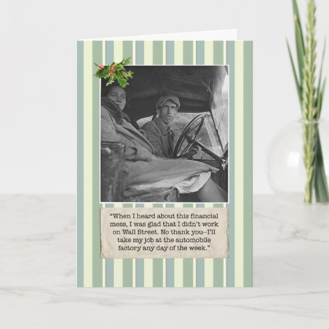 Carte de Noël de crise financière avec le (Devant)